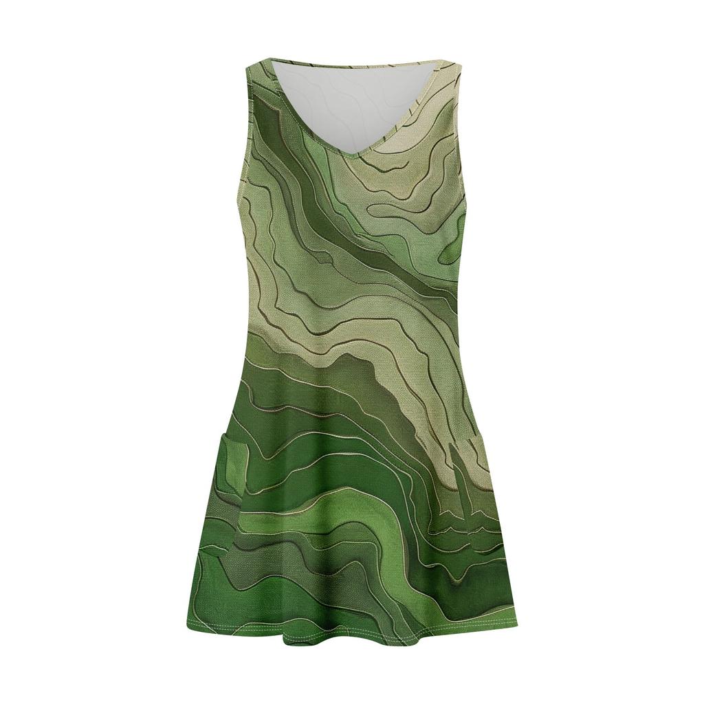 Women's Casual Sundress With Pockets Summer Boho Beach Dress Floral Blouses For Women T-Shirts Dress V Neck Loose Tank Dresses