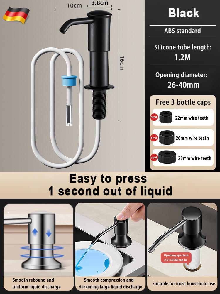 Дозатор мыла для раковины Встроенный дизайн Бутылка для жидкости. Гидравлический дозатор мыла для кухни Дозатор мыла для кухонной мойки