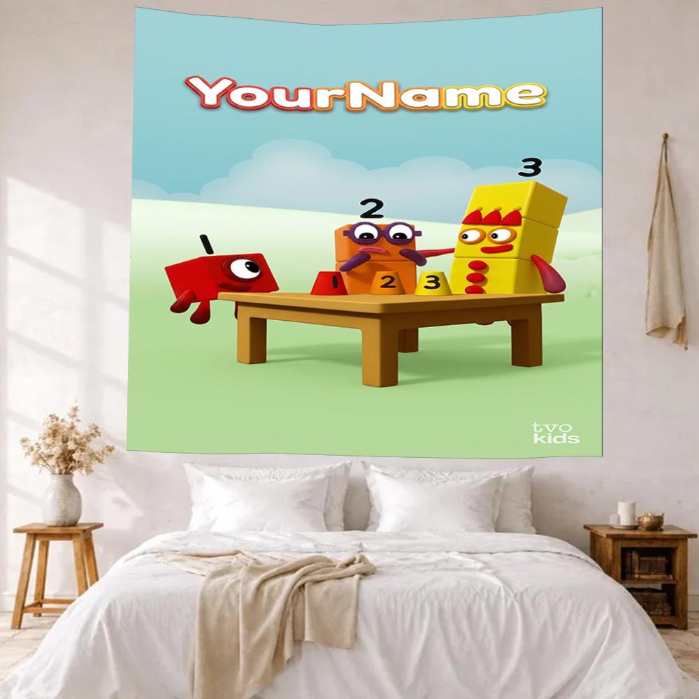 Numberblocks Custom Your Name Wall Decor Tapestry Art For Pet Memorial Birthdaywedding Party Backdrop Family Gift