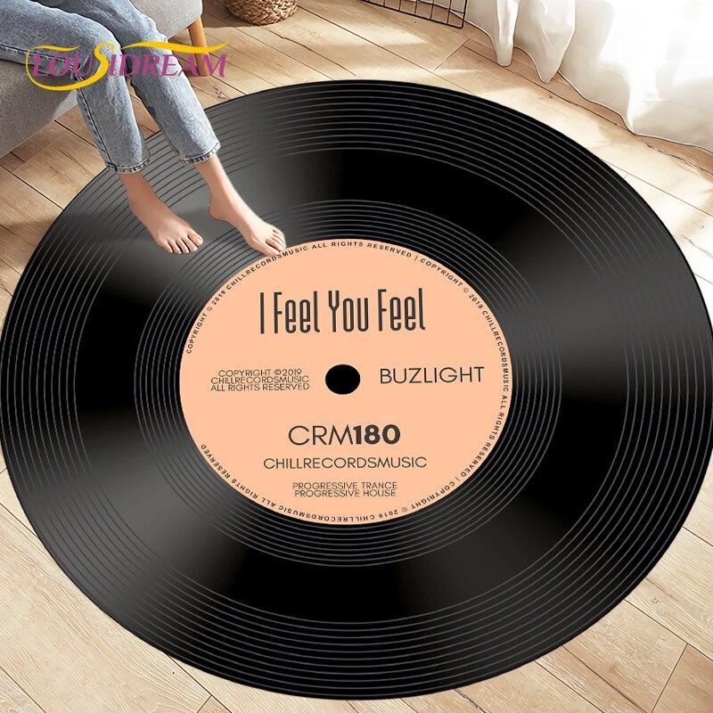 Виниловая пластинка с классической музыкой, круглый ковер, ковры для украшения стула в гостиной, мягкий нескользящий напольный коврик для детских игр