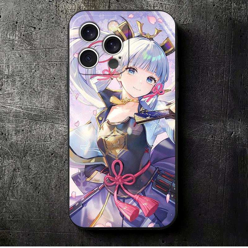 Genshin Impact Камисато Аяка Мягкий чехол для телефона для iPhone 16 16E 17 Air 15 Pro Max 14 Plus 13 Mini 11 12 7 Черная задняя крышка