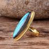 Natural Labradorite Gemstone Ring, Solid 925 Sterling Silver Yellow Gold Ring, Statement Ring, Birthstone Jewelry, Boho Ring