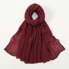Big Size Pleated Shimmer Cotton Hijab Scarf For Women Muslim Long Shawls Solid Headscarf Wraps Islamic Headband Turban 180*90cm