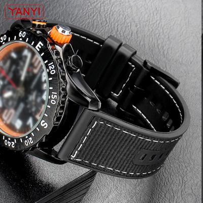 Утолщенный нейлоновый ремешок с нижней частью из силиконовой резины ремешок для часов 22 мм для sei-ko huawei timex tissot ремешок для часов мужской браслет
