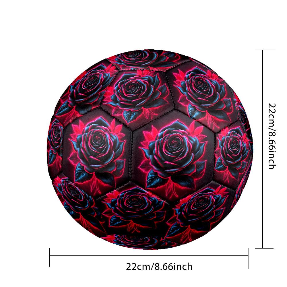 1pc Neon Rose Bloom Size 5 Soccer Ball Professional Match Training Football Indoor &Outdoor Sports Ball Lightweight Durable m6516
