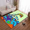 Colorful Dolphin Jumping Over Waves Artistic Design Carpet Rug Suitable for Use As an Anti-slip for Living Room Bedroom Sofas