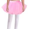 Girls Dance Clothing Elastic Waistband Tutu Mesh Skirt Solid Color Four Layer Dance Skirt