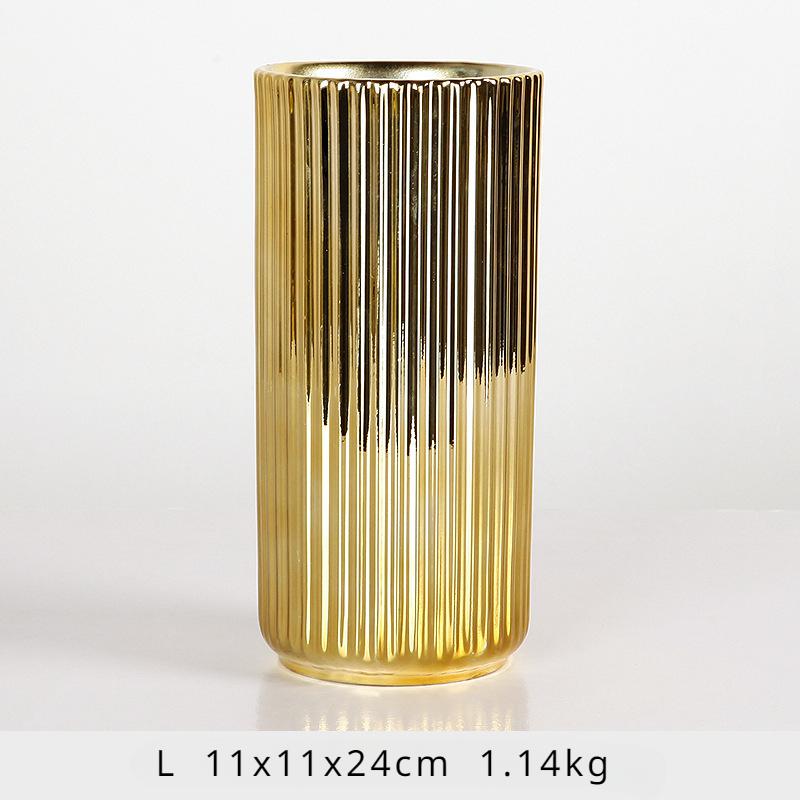 Керамическая ваза Nordic, золотая ваза, цветочный горшок, контейнер для хранения цветов для дома, гостиной, мягкое украшение