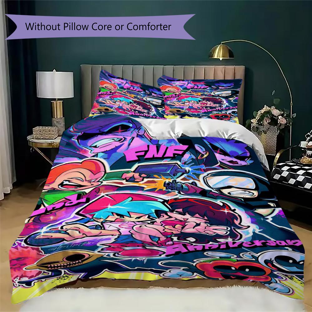 Friday Night Funkin Pattern Bedding,Quilt Set Quilt Cover Pillowcase Home Birthday Gift (1*duvet cover+2*pillowcase,without core)ZSJT0917459