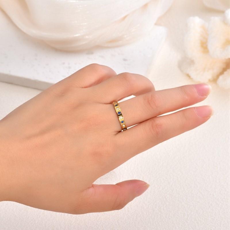 Тонкое 3 мм Штабелируемое Вечное кольцо с белыми и синими кубическими циркониями Свадебное кольцо для женщин, девушек Размер 5-11