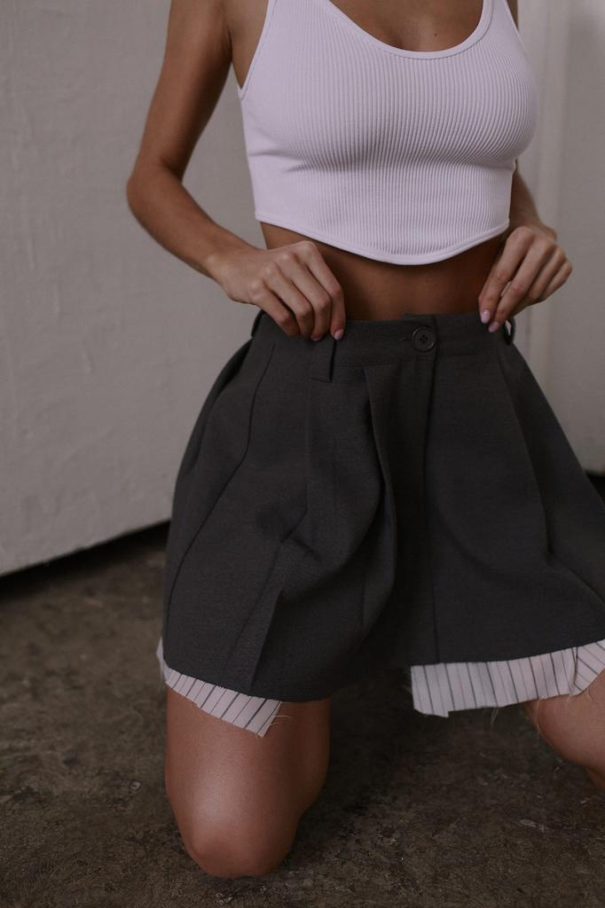 Mai Коллекция Rina Плиссированная Дымчатая Мини-Юбка