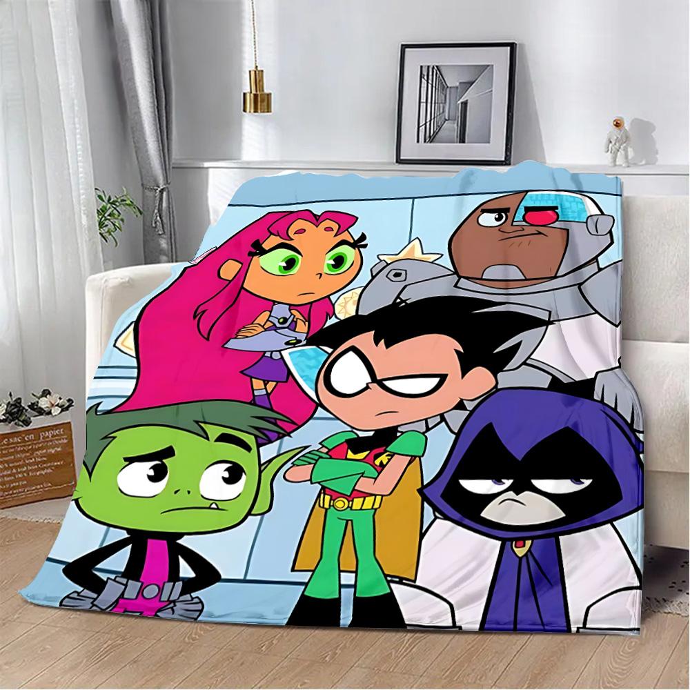 Teen Cartoon Printed Blanket Picnic Blankets Warm Blanket Soft and T-Titans Comfortable Blanket Home Travel Birthday Gift