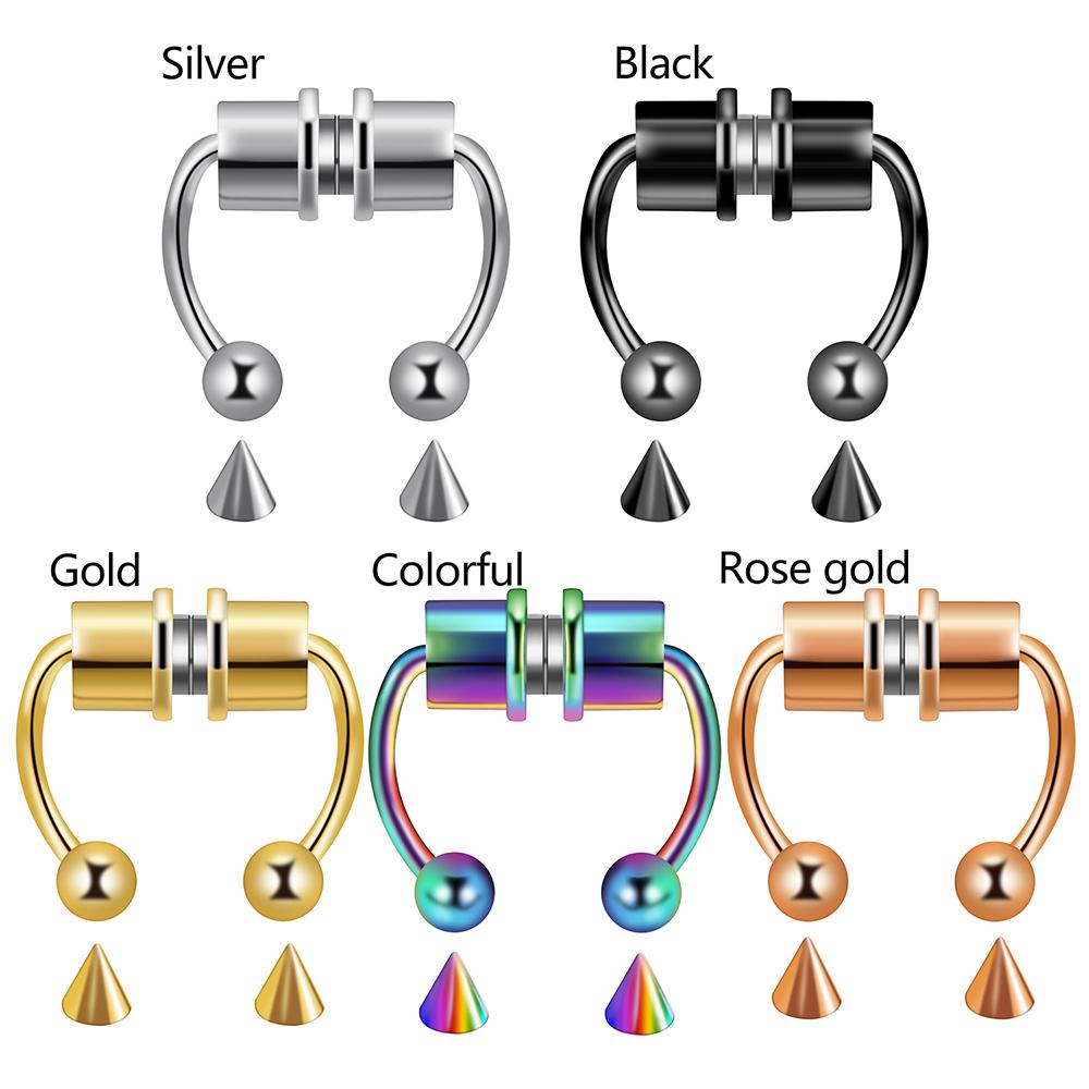 Кольца для пирсинга Носовые кольца-обручи Магнитные носовые кольца Обманки для пирсинга носа