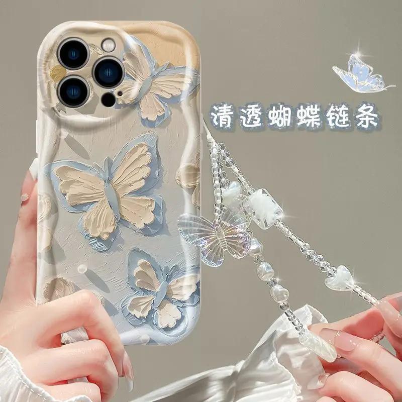 Чехол-цветок бабочка для OPPO A38 A18 A17 A16 A15 A78 A98 A79 A58 5G A54 A57 A77 A96 A52 A92 A93 A94 A60 A53 A9 A5 2020 Обложка