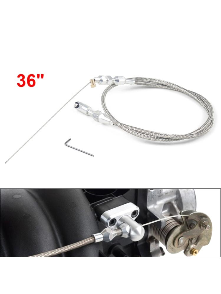 Automotive Throttle Gas Cable Stainless Steel Braided 36'' for 1 Engine 4.8L 5.3L 5.7L 6.0L