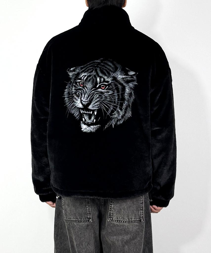 A Made Fine Fur Print Over Jacket (Black)