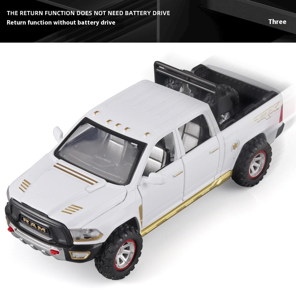 1:32 RAM Pickup Truck Alloy Model with Sound Light & Spring Back Action Kids' Toy for Adventurous Play