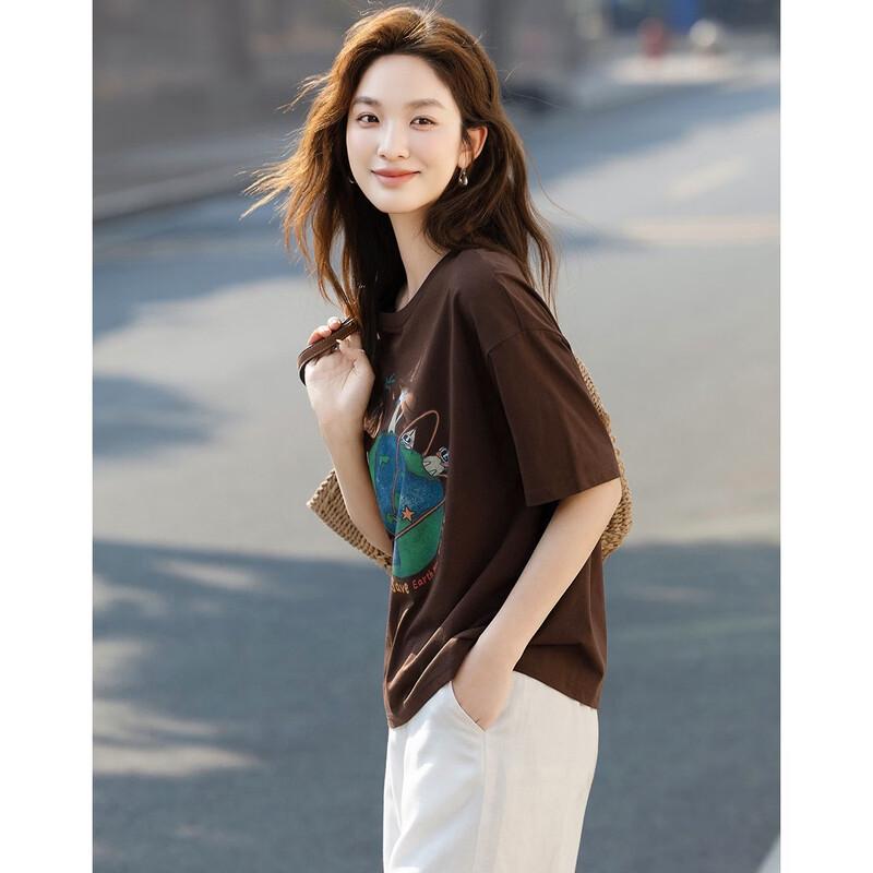 Demana Women's Eco-Print Loose Fit T-shirt