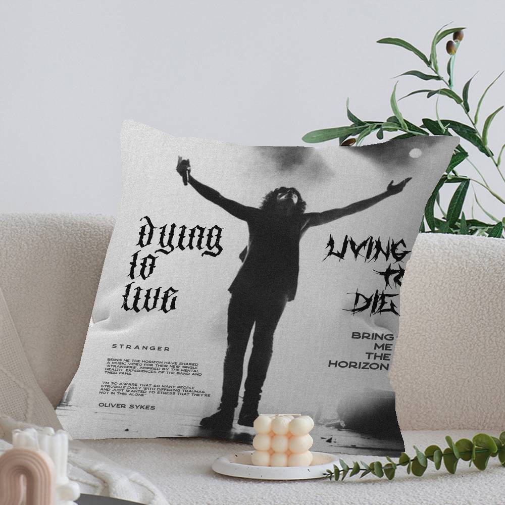 B-Bring Me The H-Horizon Pillow Cover For Bedroom Room And Living Room Sofa Decorative Cushion Cover