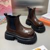 Женские ботильоны на платформе и платформе Модные туфли на высоком каблуке Chelsea Женская брендовая мода Новые готические туфли-лодочки Повседневная обувь для ходьбы Botas Mujer