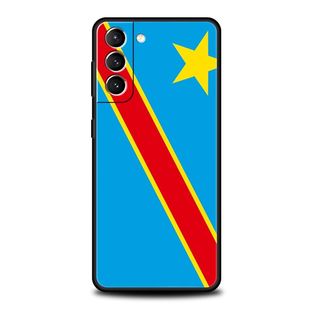 Чехол для телефона с флагом Конго для Samsung Galaxy S24 S23 S22 S20 Ultra S21 FE 5G S10 S9 Plus S10E S8 Мягкий силиконовый чехол