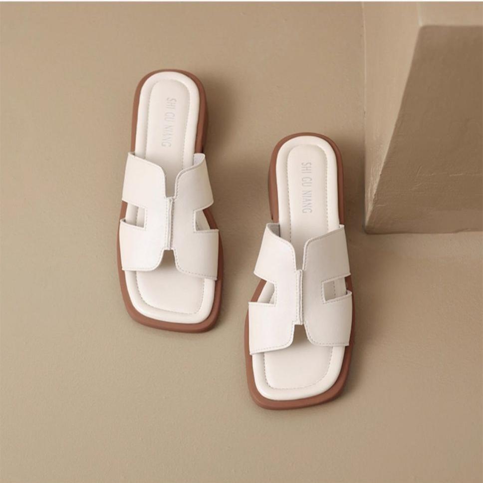 Летняя женская обувь из мягкой кожи на низком каблуке с квадратным носком, в римском ретро-стиле, коричневые французские женские сандалии с открытыми пальцами