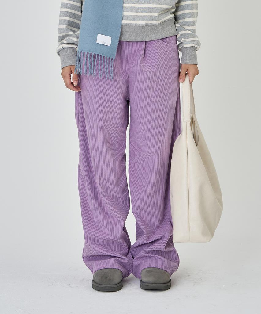 THE-ABON Corduroy Elastic Long Pants Butter