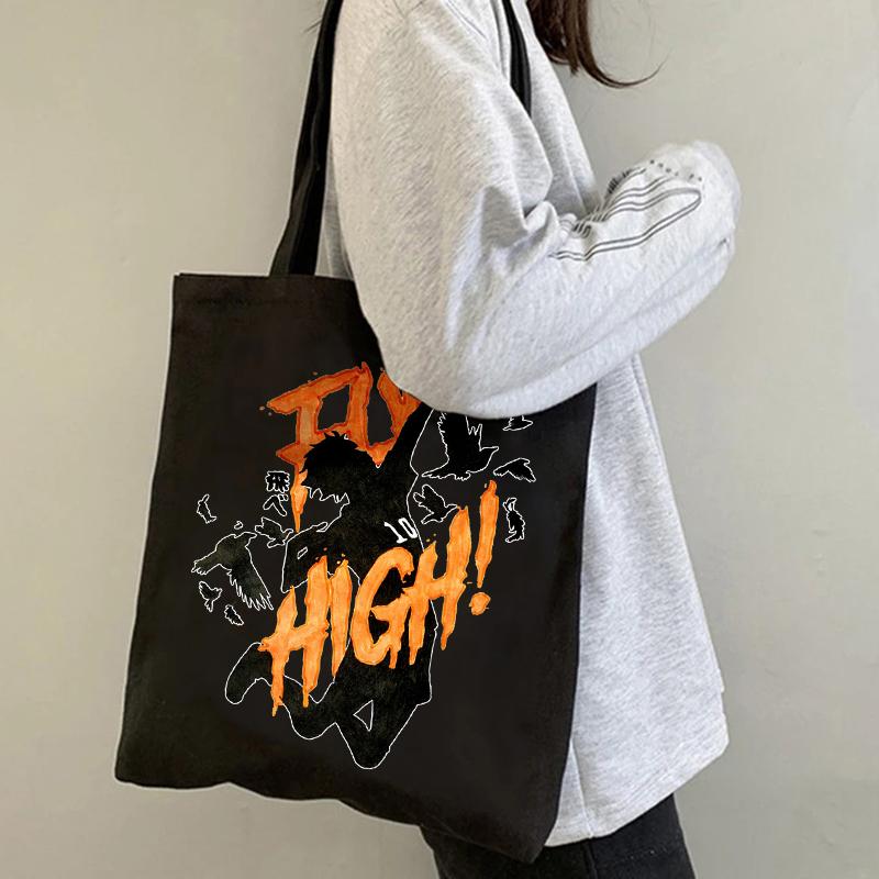 Fashion Anime Haikyuu Shopper Bag Eco Manga Tote Harajuku Shopper Bag Women Canvas Shoulder Bag Large-capacity Women's Handbags