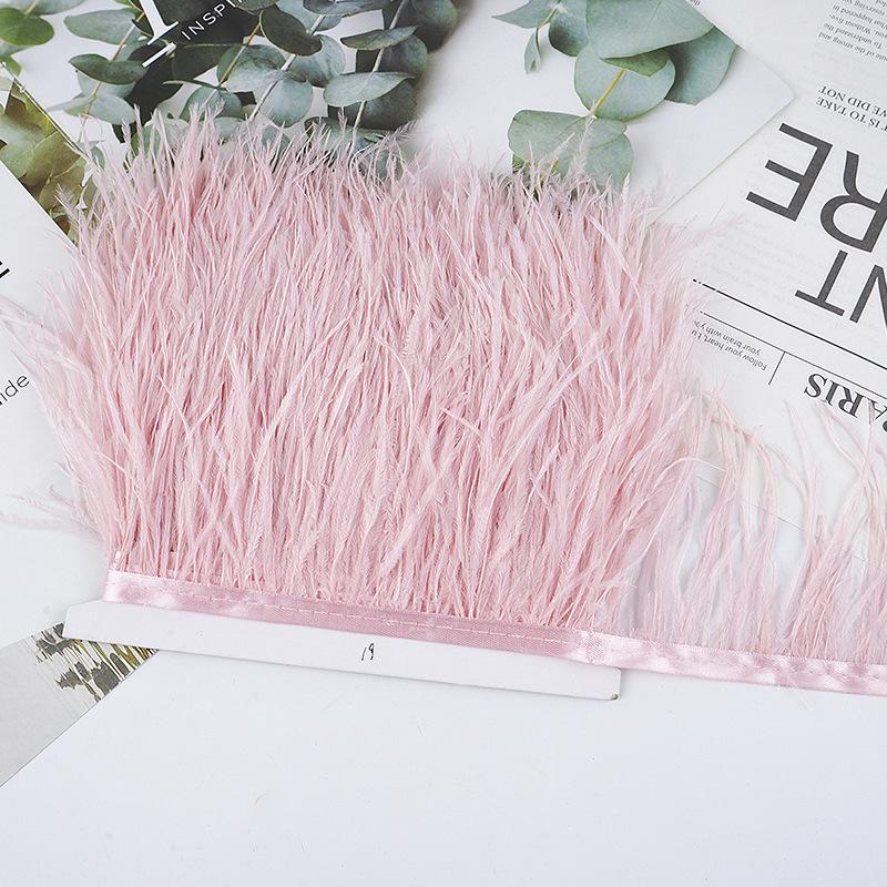 8-10Cm Ostrich Feather Wedding Dress Diy Performance Clothing Accessories Feather Tassel Including Webbing