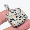 Далматиновая яшма Ручная работа 925 стерлинговое серебро Подарочная ювелирная подвеска 1.58" Q9C85