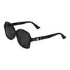 Full Frame Black Plate Frame Square Sunglasses Women's