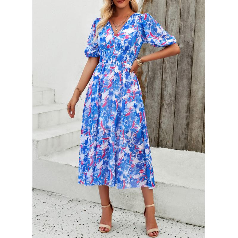 Женское винтажное длинное летнее платье с цветочным принтом, женское повседневное богемное пляжное платье, женский сарафан, женский