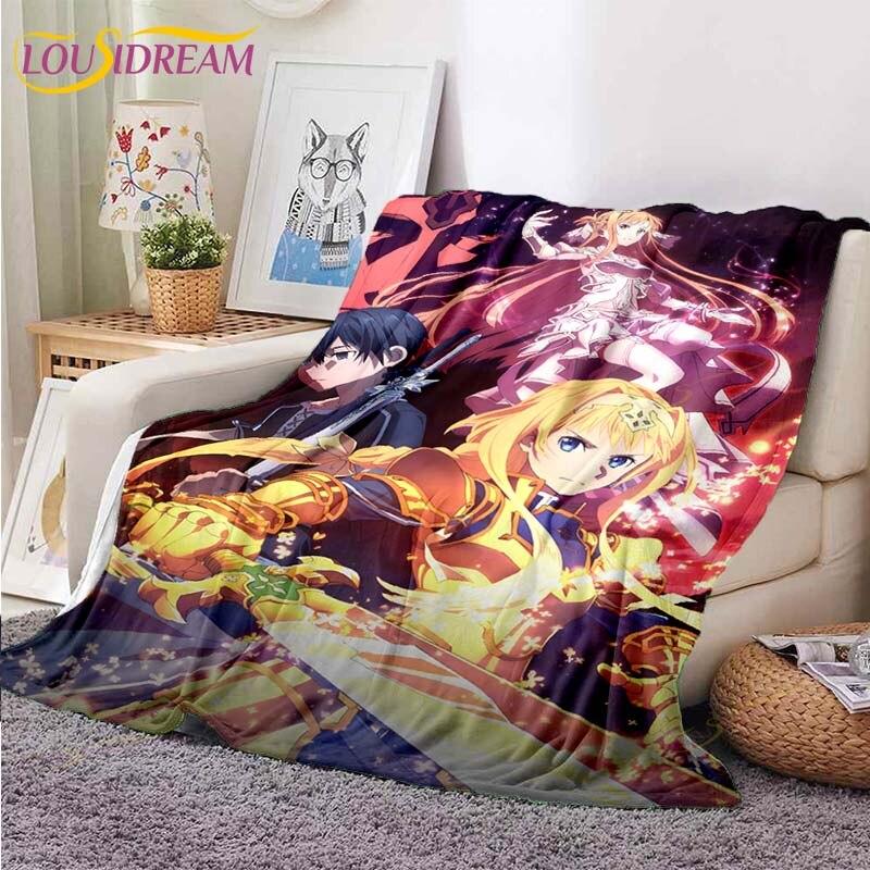 Одеяло Asuna Sword Art Online, одеяло для дивана-кровати, супер мягкое теплое одеяло, флисовое одеяло