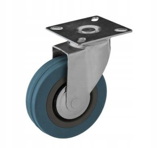 Swivel caster set with 50 mm plastic rubber mounting hole