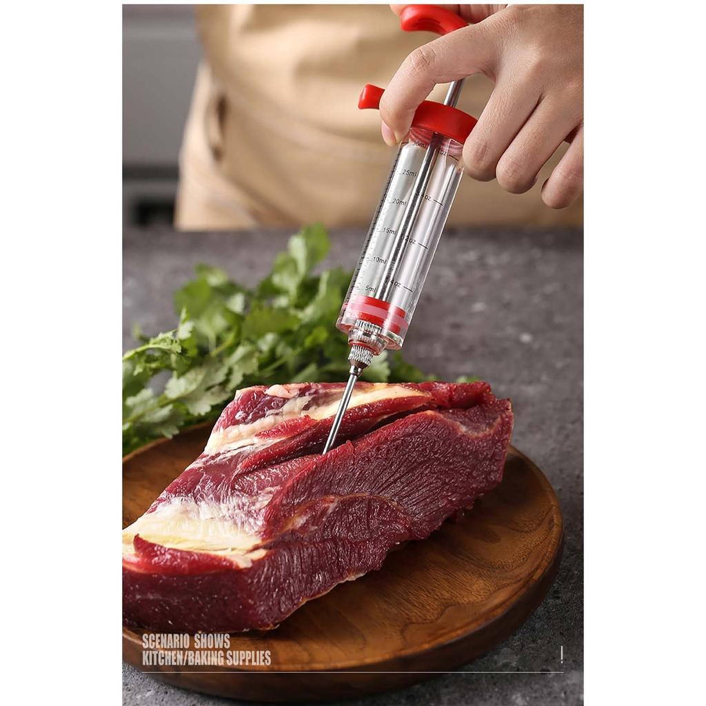 Kitchen Seasoning Syringe Turkey Needle Marinade Syringe Barbecue Syringe Baking Tool Injection Needle