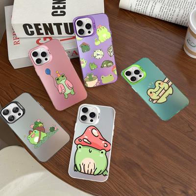Мультяшный рисунок лягушки Чехол для телефона Для iPhone 16 15 14 13 12 11 Pro Max X XR XSMAX 8 7 Plus Матовый Ударопрочный Задняя крышка