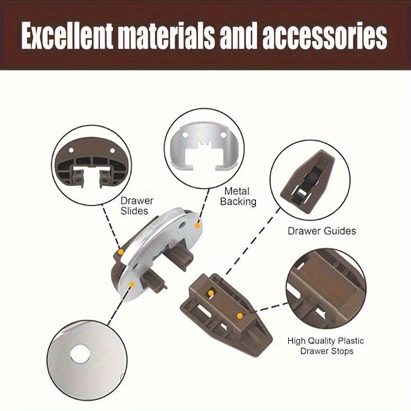 2 комплекта ящиков, совместимых с моделью Rite-Trak II, коммерческого стиля, с металлической задней стенкой и роликом-ограничителем для ящика комода, шкафа, прикроватной тумбочки