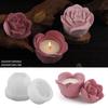 3D Роза Свечной стакан Бетонные силиконовые формы с крышкой Формы из кристальной смолы Подсвечник для цветов Коробка для хранения Цементная форма Домашний декор