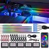 18 In 1 64 Color RGB Symphony Car Ambient Light Interior Acrylic Guide LED Strip Light Decoration Atmosphere Lamp by APP Control
