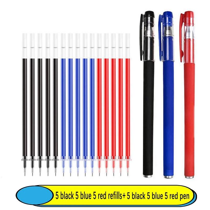 Набор из 6-25 шт. Гелевых ручек 0,5 мм Нейтральные ручки Черный/Синий/Красный Цвет Сменные стержни Плавное письмо Школьные канцелярские принадлежности