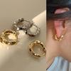 High-Grade Metal Pleated Circle Earrings for Women: Niche, Versatile, Light Luxury Retro Design