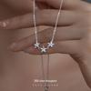 Banyan Tree S925 Silver Japanese Diamond Flower Necklace - Forest Style Clavicle Chain for Girlfriend or Bestie