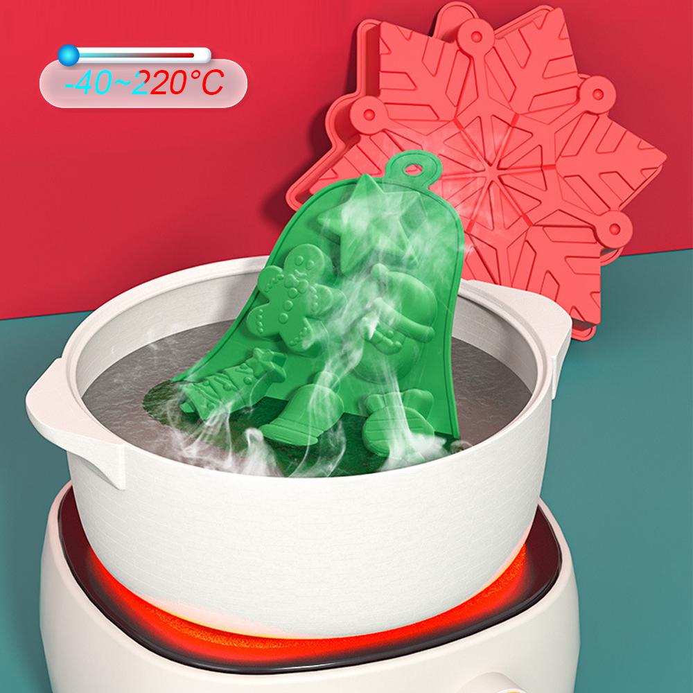 Рождественские силиконовые формы для шоколада, формы для выпечки конфет, форма для снежинок, снеговиков, рождественских елок, инструменты для изготовления конфет и тортов, декор для вечеринок