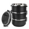 Штабелируемый ланч-бокс Три слоя Нержавеющая сталь Герметичный Портативный Сохраняет тепло Ланч-бокс для школы, кемпинга
