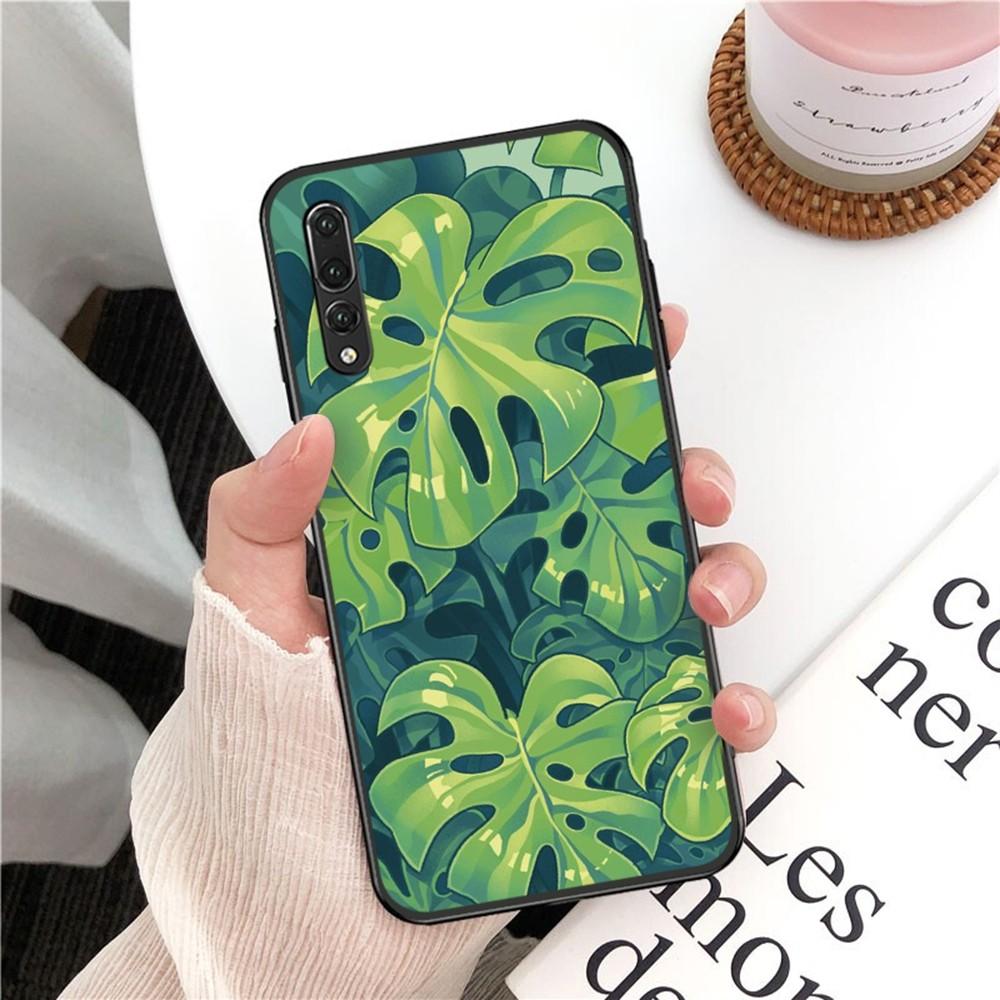 Monstera Green Leaves Phone Case For Huawei P 8 9 10 20 30 40 50 Pro Lite Psmart Honor 10 Lite 70 Mate 20lite