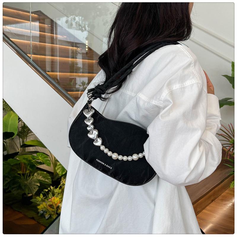 Модная женская сумка через плечо с ремешком из жемчуга и бисера для подарка, дизайнерские женские сумки и кошельки, сумки через плечо под мышкой