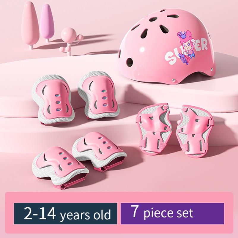 Детское защитное снаряжение шлем налокотники наколенники для девочек 3 4 5 6 7 8 9 10 11 12 лет мальчиков Подходит для катания на роликах и лыжах