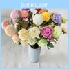 European Style 3head Peony Silk Flowers For Wedding Home Decor With Realistic Craftsmanship