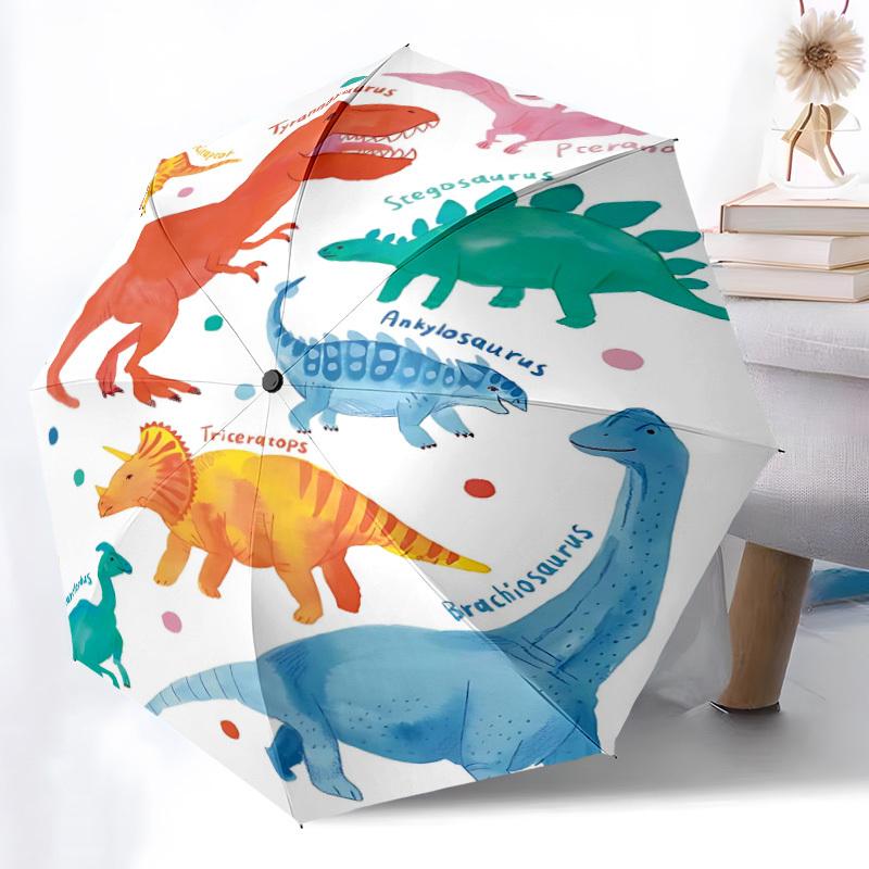 1pc Dinosaur Collection Automatic Folding Umbrella Portable Collapsible 8-Rib Umbrella for All Seasons, Casual Outdoor Accessory, B08