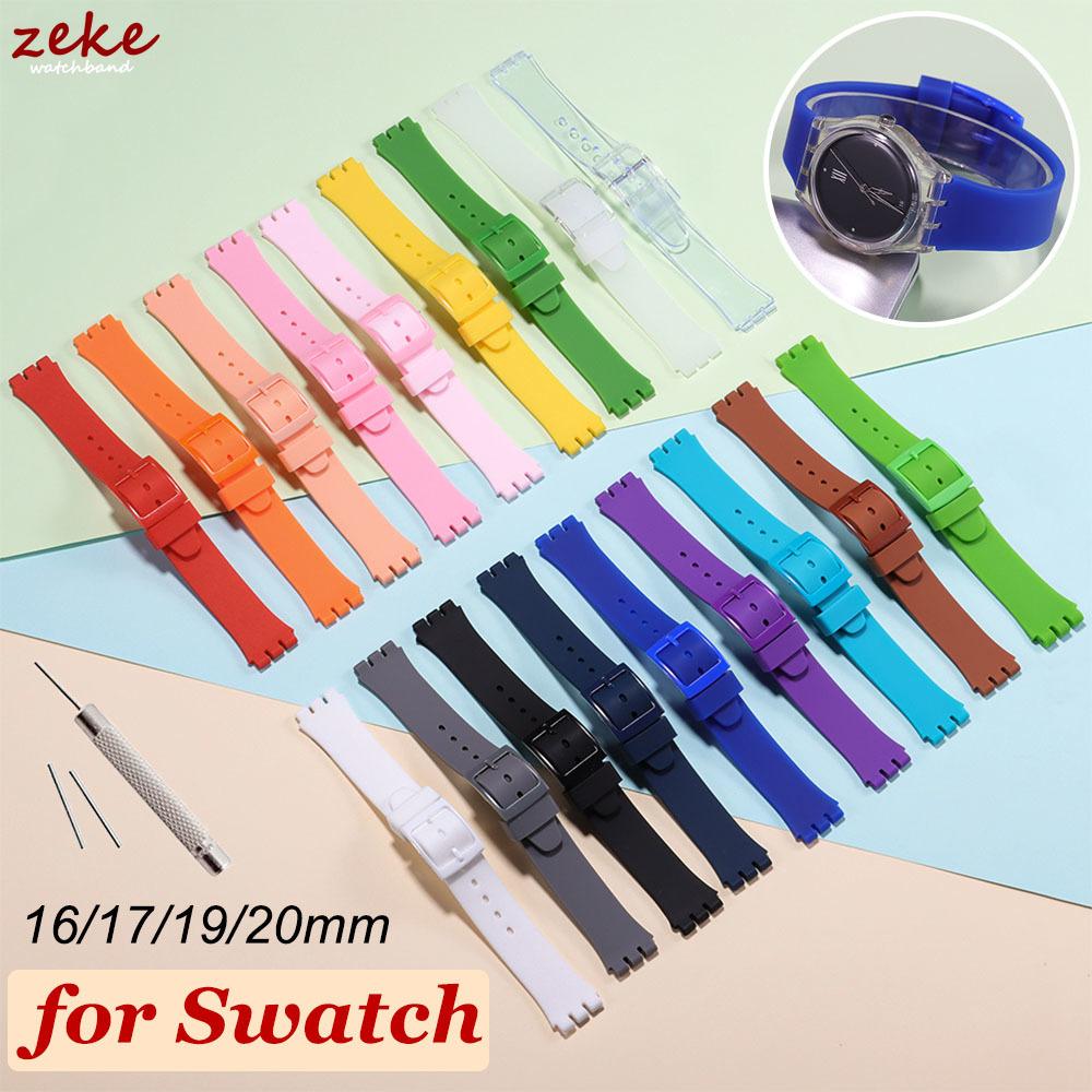 Для Swatch Силиконовый ремешок для часов 16 мм 17 мм 19 мм 20 мм Резиновые ремешки для часов Мужские Женские Спортивный браслет Водонепроницаемые аксессуары для часов 3